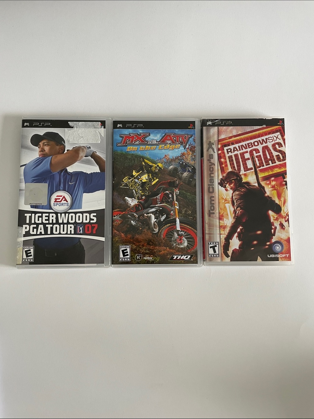 Lot 3 PSP Games: Rainbow Six Vegas, Tiger Woods PGA Tour 07, MX vs ATV - Tested